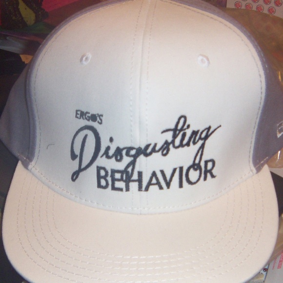 Ergo's Disgusting Behavior Gray/White Fitted Cap - Picture 1 of 4